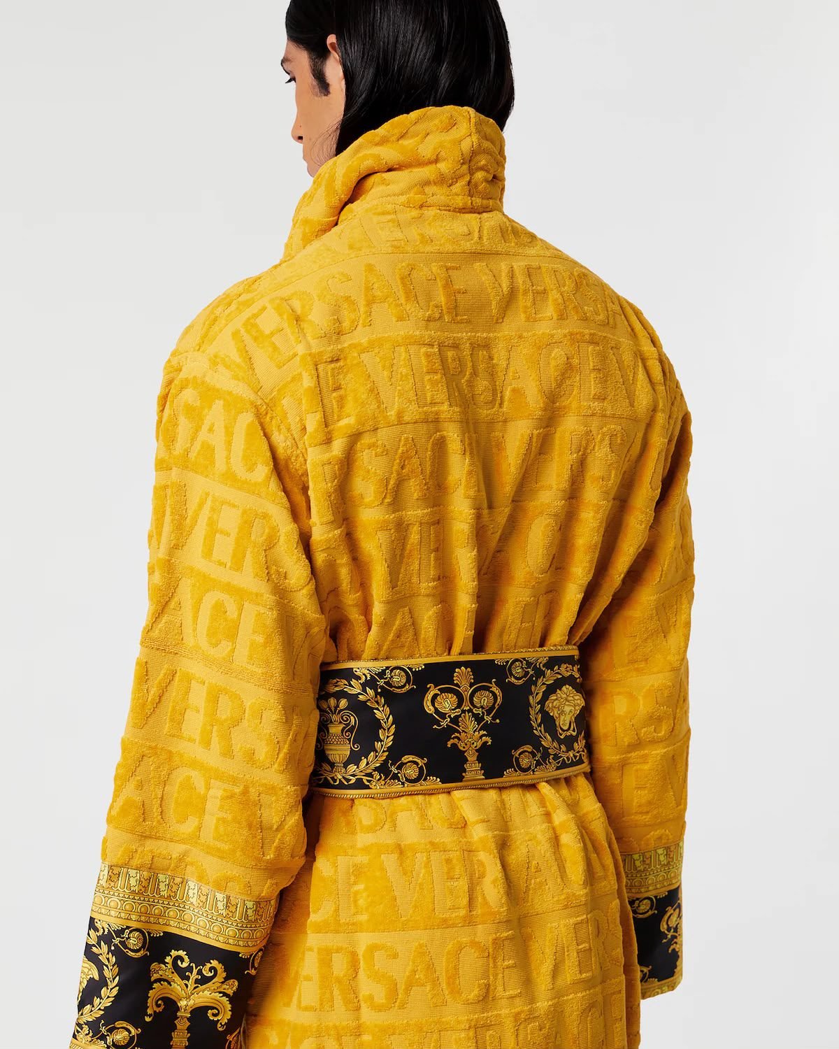 YELLOW 100% COTTON ORIGINAL VERSACE LUXURY BATHROBE (DELIVERY IN 10-15 WORKING DAYS) - Image 4